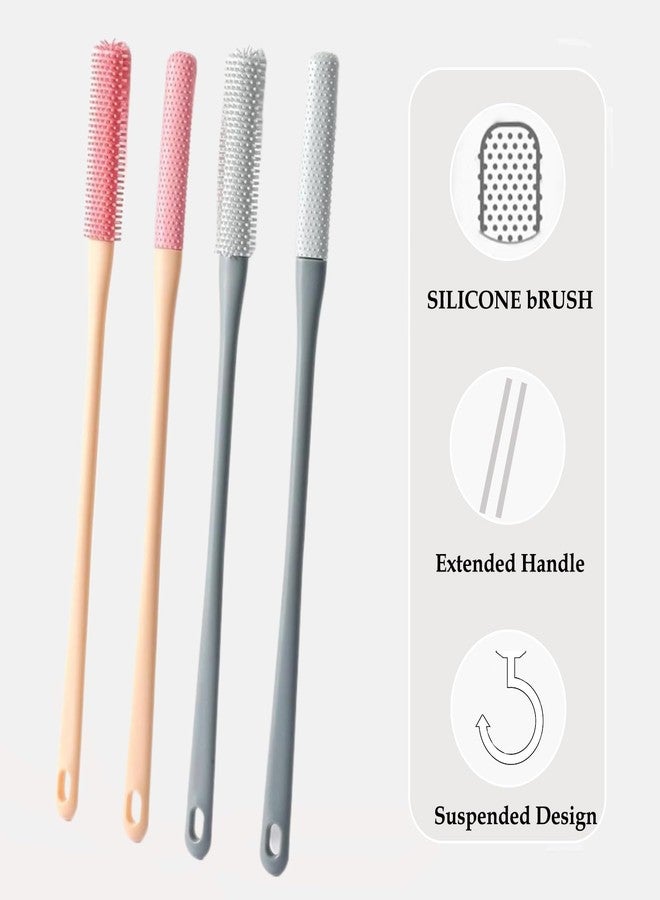 Easkite Toe Cleaning Brush,15.7" Foot Scrubber in Shower with Long Handle Shower Foot Scrubber Foot Brush Toe Scrubber for Exfoliating for Men,Women and Seniors(Pink) - Image 4